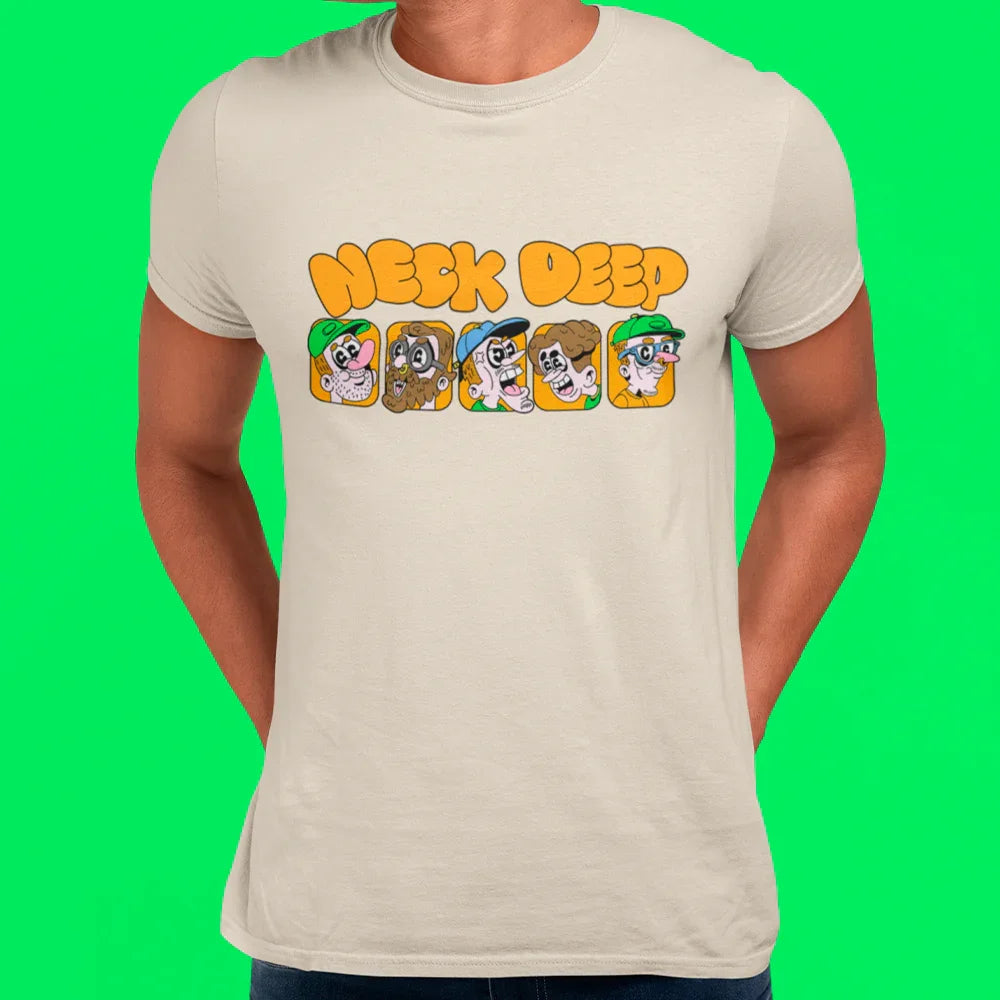 Camiseta Básica Neck Deep Cartoon