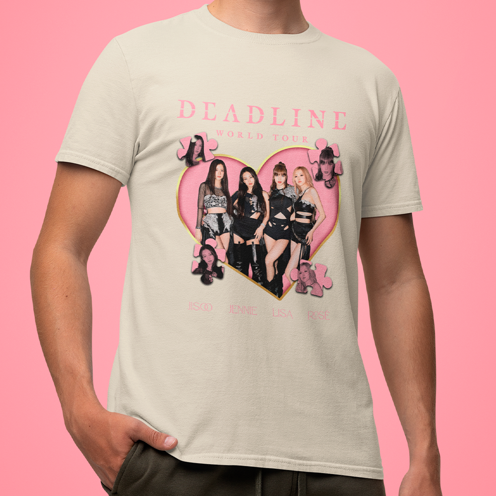 Camiseta Básica Blackpink Deadline Tour Heart