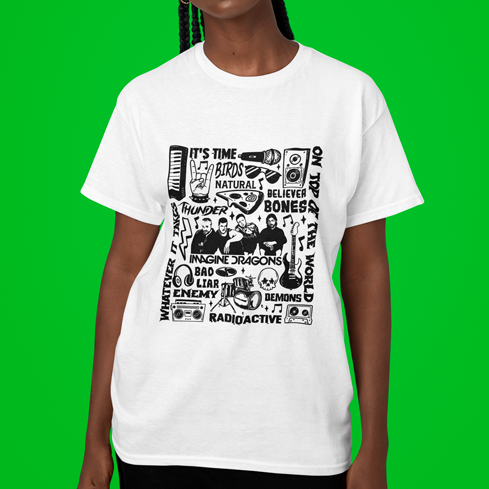 Camiseta Básica Imagine Dragons Musicas