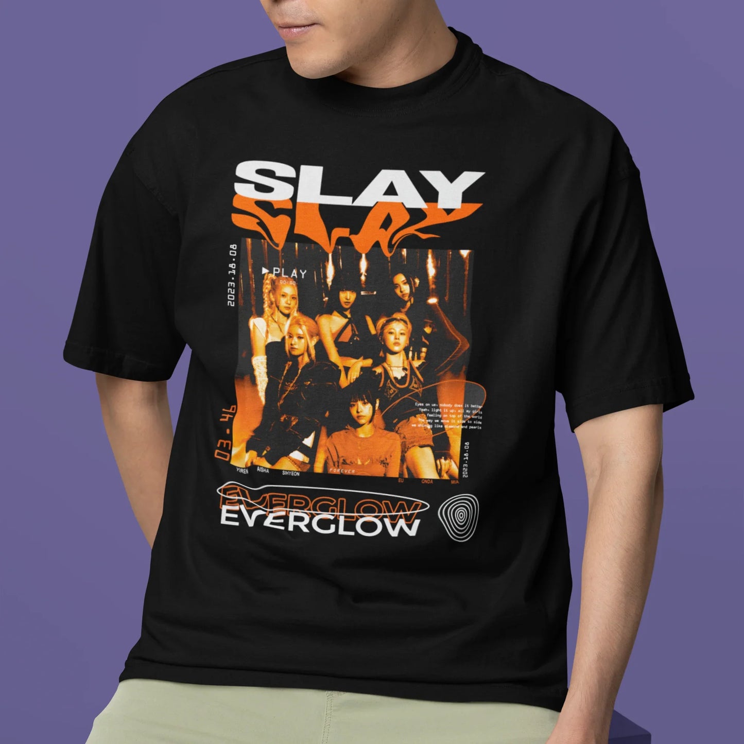 Camiseta Básica Everglow Slay Graphic - preto