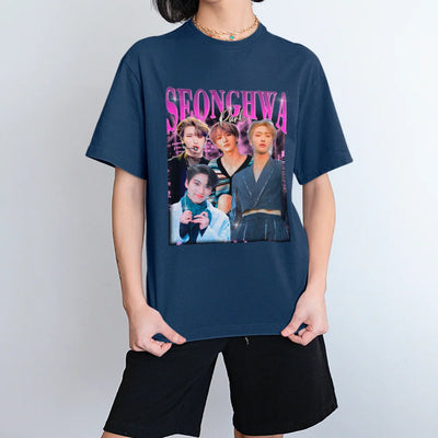 Camiseta Básica Ateez Seonghwa Retro 90'S