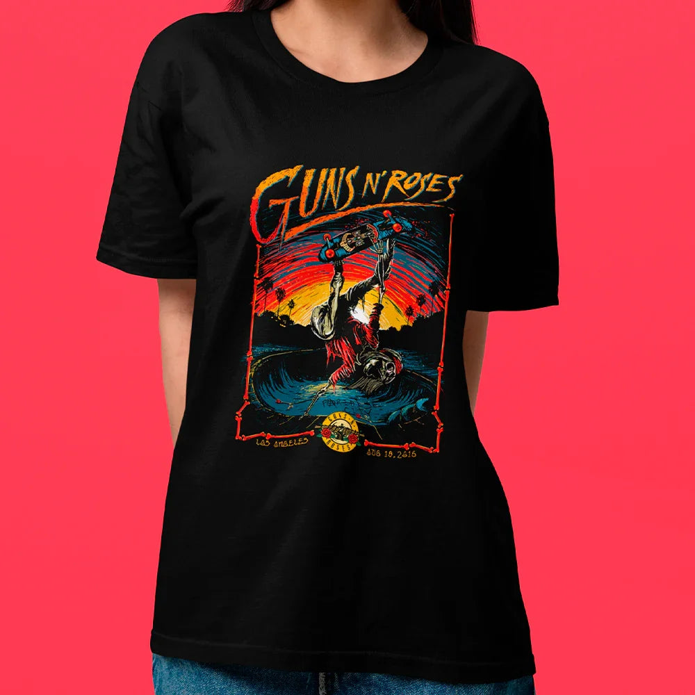 Camiseta Básica Guns N' Roses Slash  80s 90s