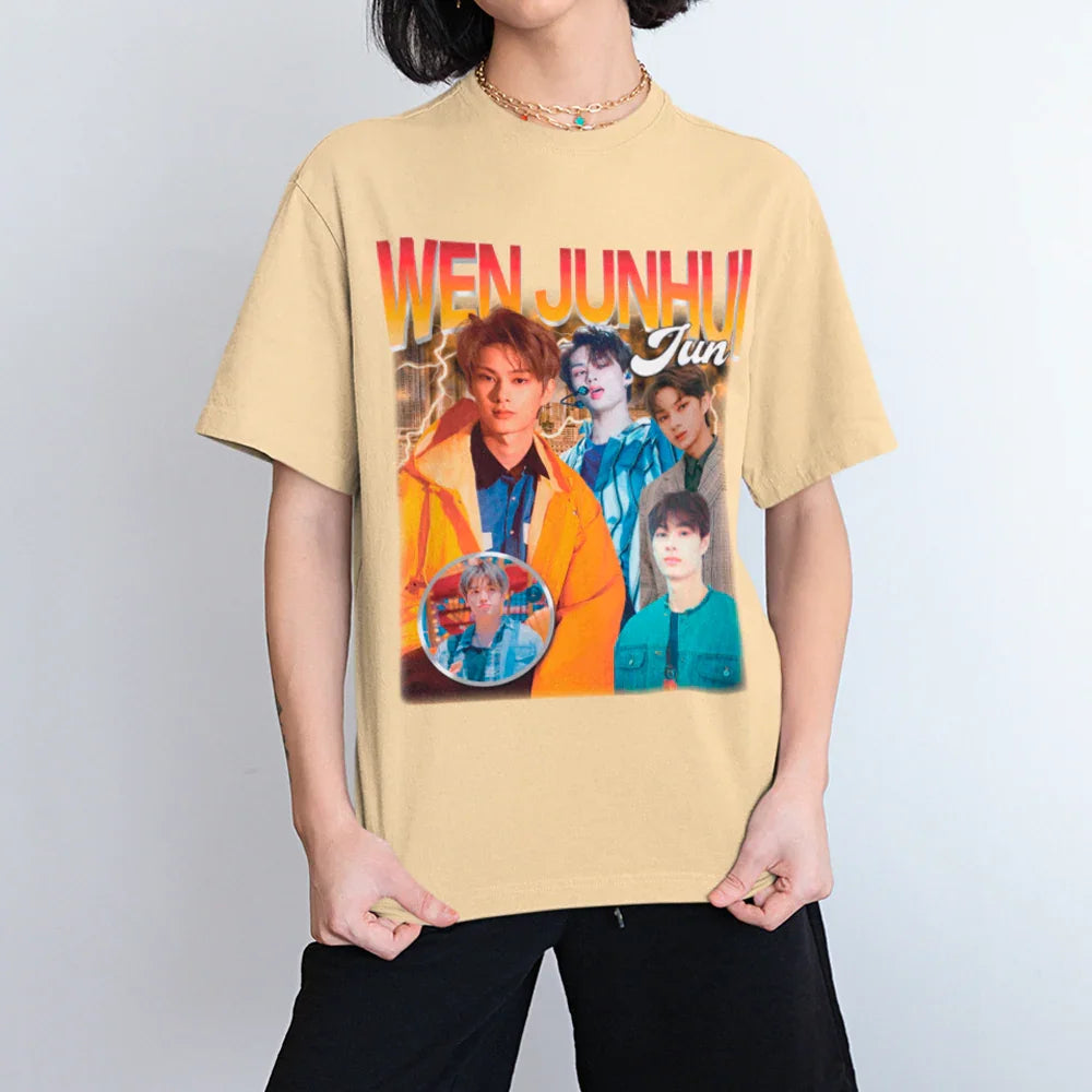 Camiseta Básica Seventeen Junhui Retro 90's