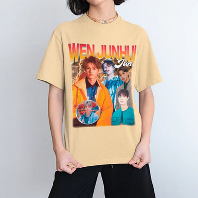 Camiseta Básica Seventeen Junhui Retro 90's