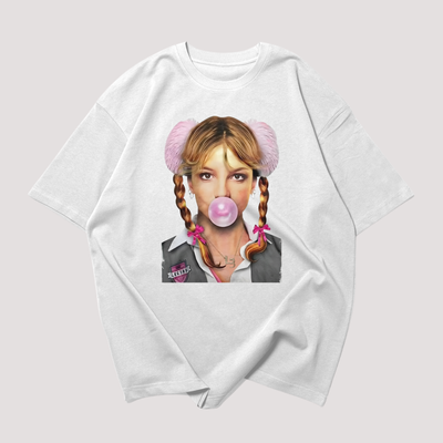 Camiseta Oversized Britney Spears Bubble