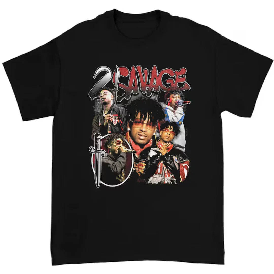 Camiseta Básica 21 Savage Graphic-PRETO