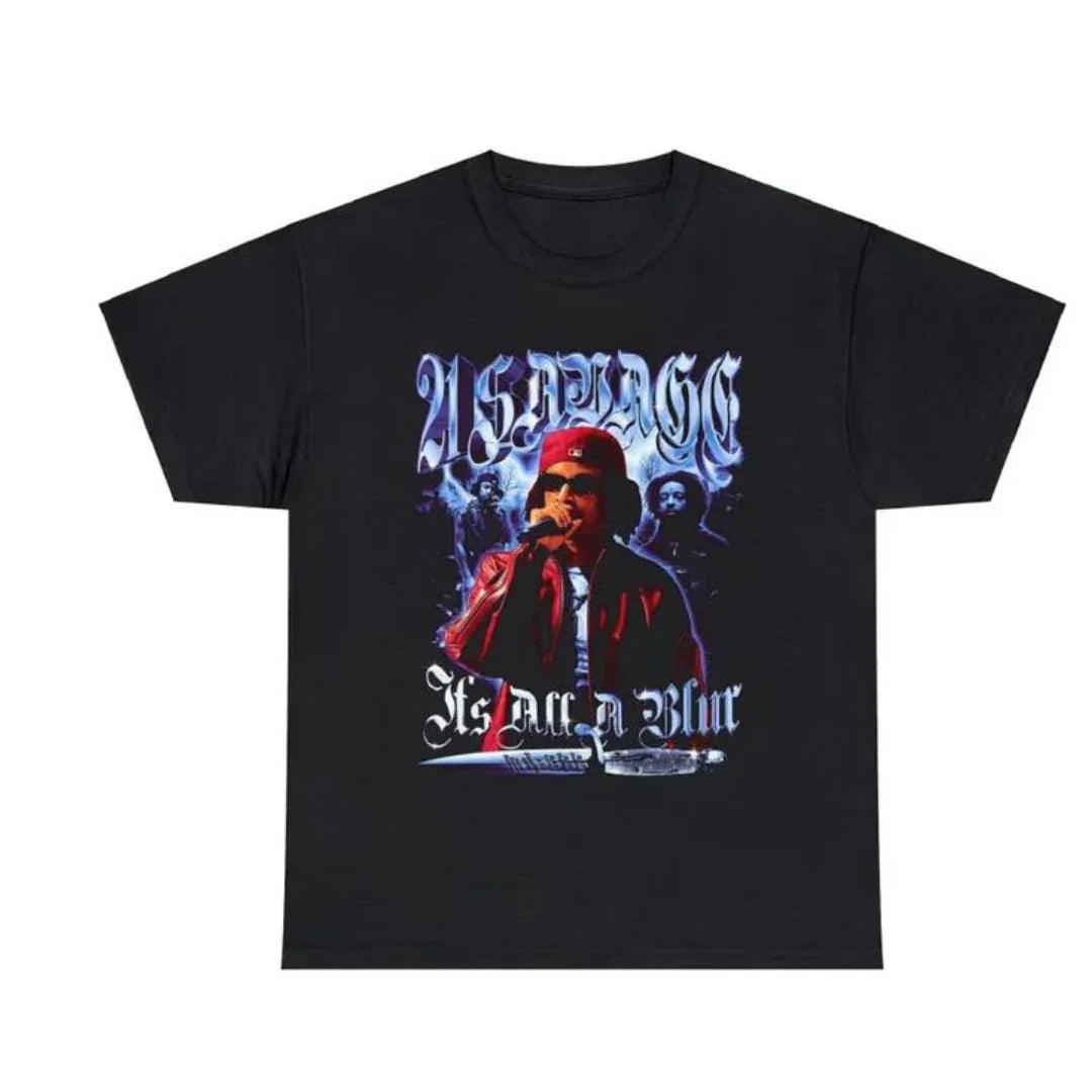 Camiseta Básica 21 Savage It's All A Blur-PRETO