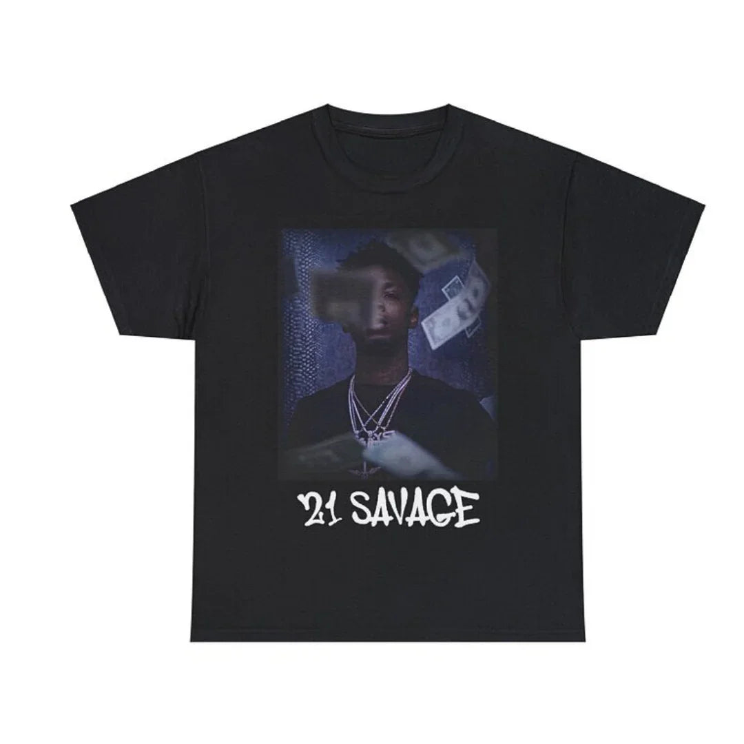 Camiseta Básica 21 Savage Ca$h-PRETO