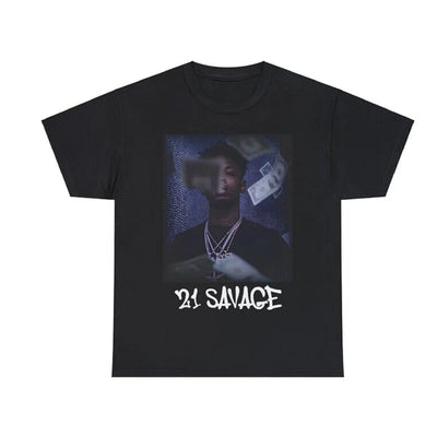 Camiseta Básica 21 Savage Ca$h-PRETO