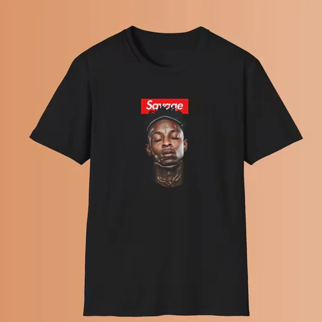 Camiseta Básica 21 Savage Supreme-PRETO