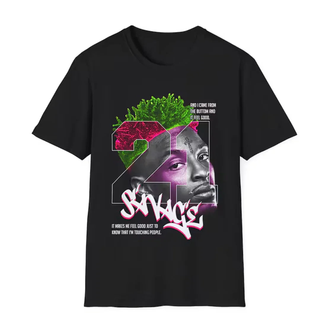 Camiseta Básica 21 Savage Retro Aesthetic-PRETO