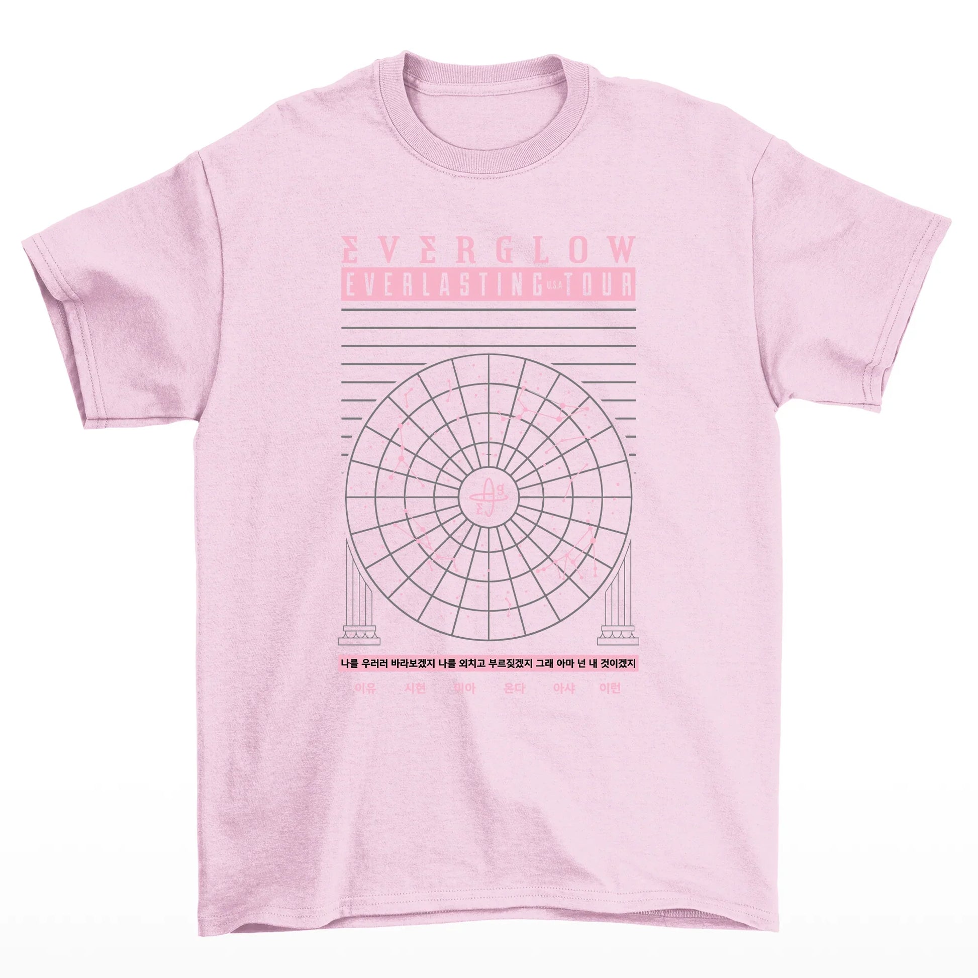 Camiseta Básica Everglow Everlasting Tour - rosa bebê
