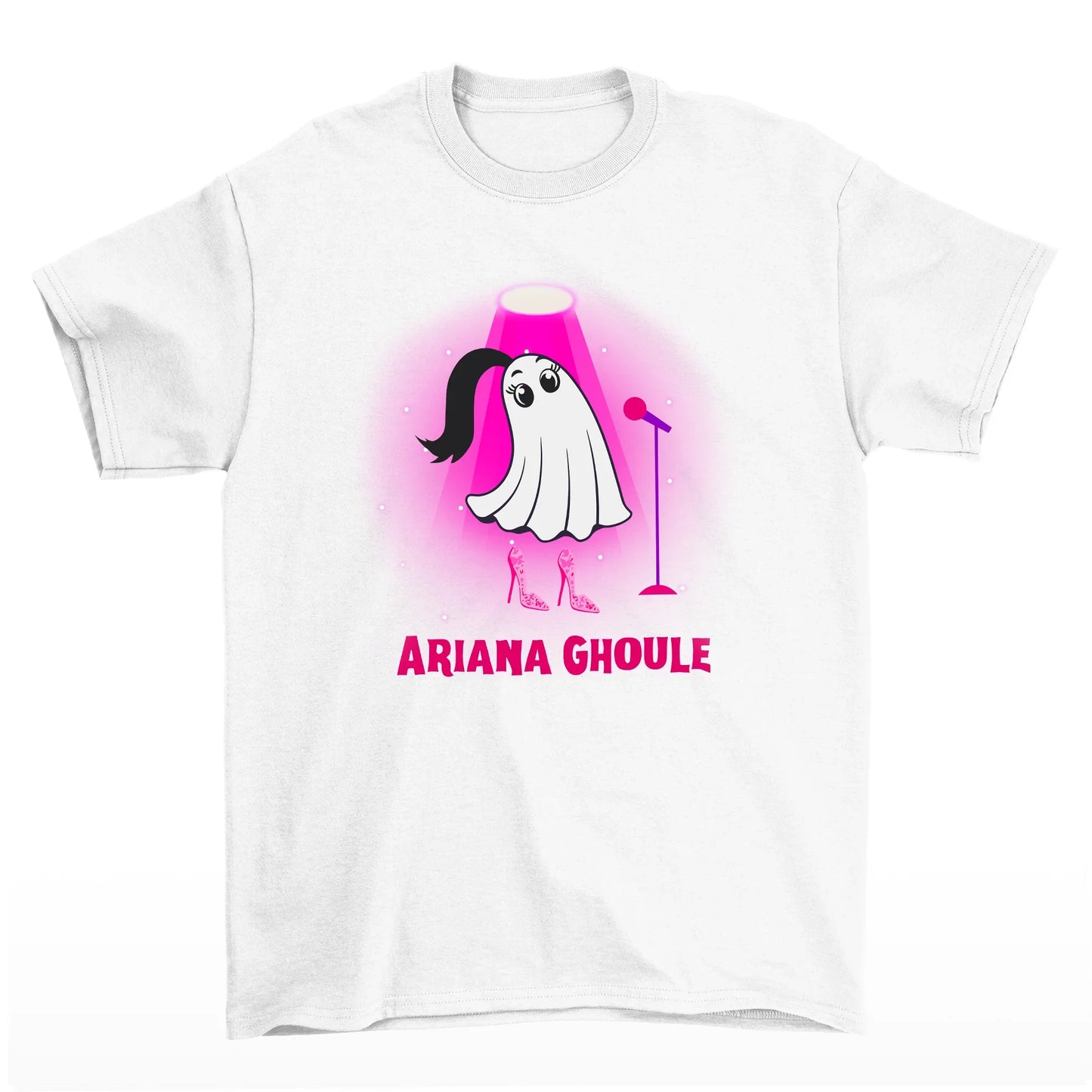 Camiseta Básica Halloween Ariana Grande Ghoule - Branco