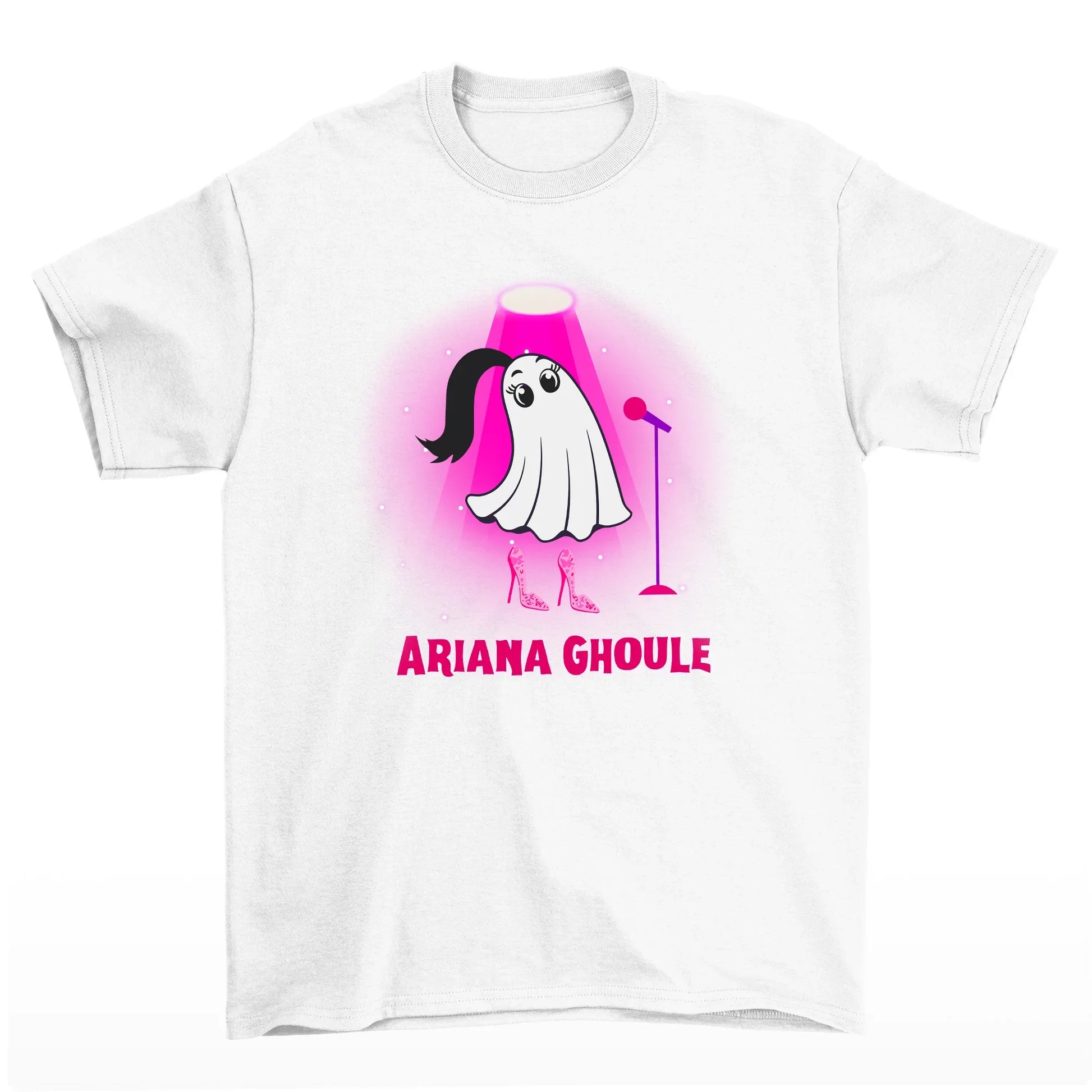 Camiseta Básica Halloween Ariana Grande Ghoule - Branco