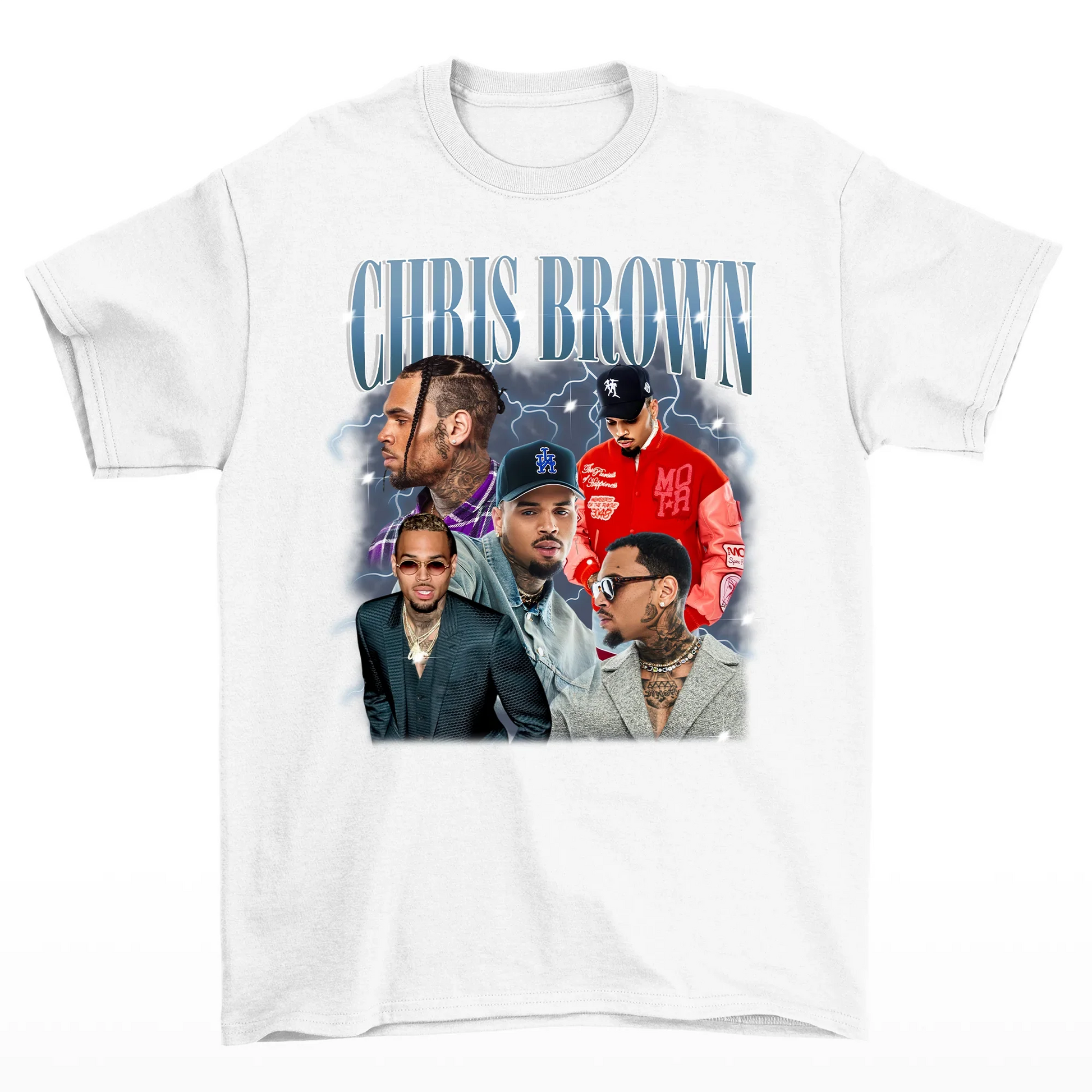 Camiseta Básica Chris Brown Graphic Design- branco