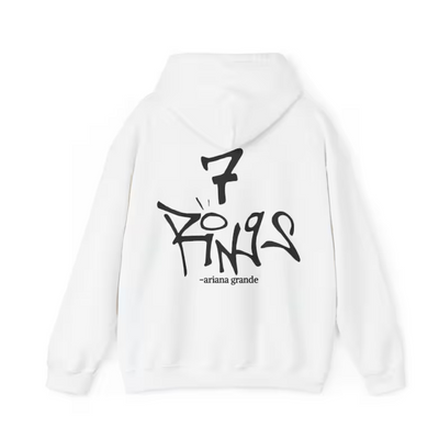 Moletom Canguru Ariana Grande 7 Rings - Branco