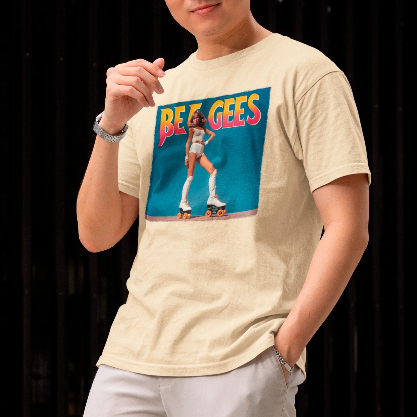 Camiseta Básica Bee Gees Patinação Capa