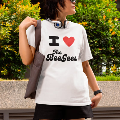 Camiseta Básica Unissex I Love The Bee Gees