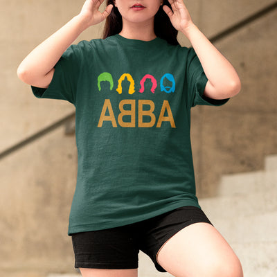 Camiseta Básica Abba Silhueta Colorida