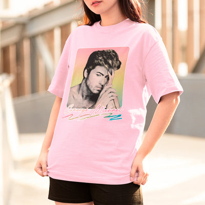 Camiseta Básica George Michael Foto Arco Iris
