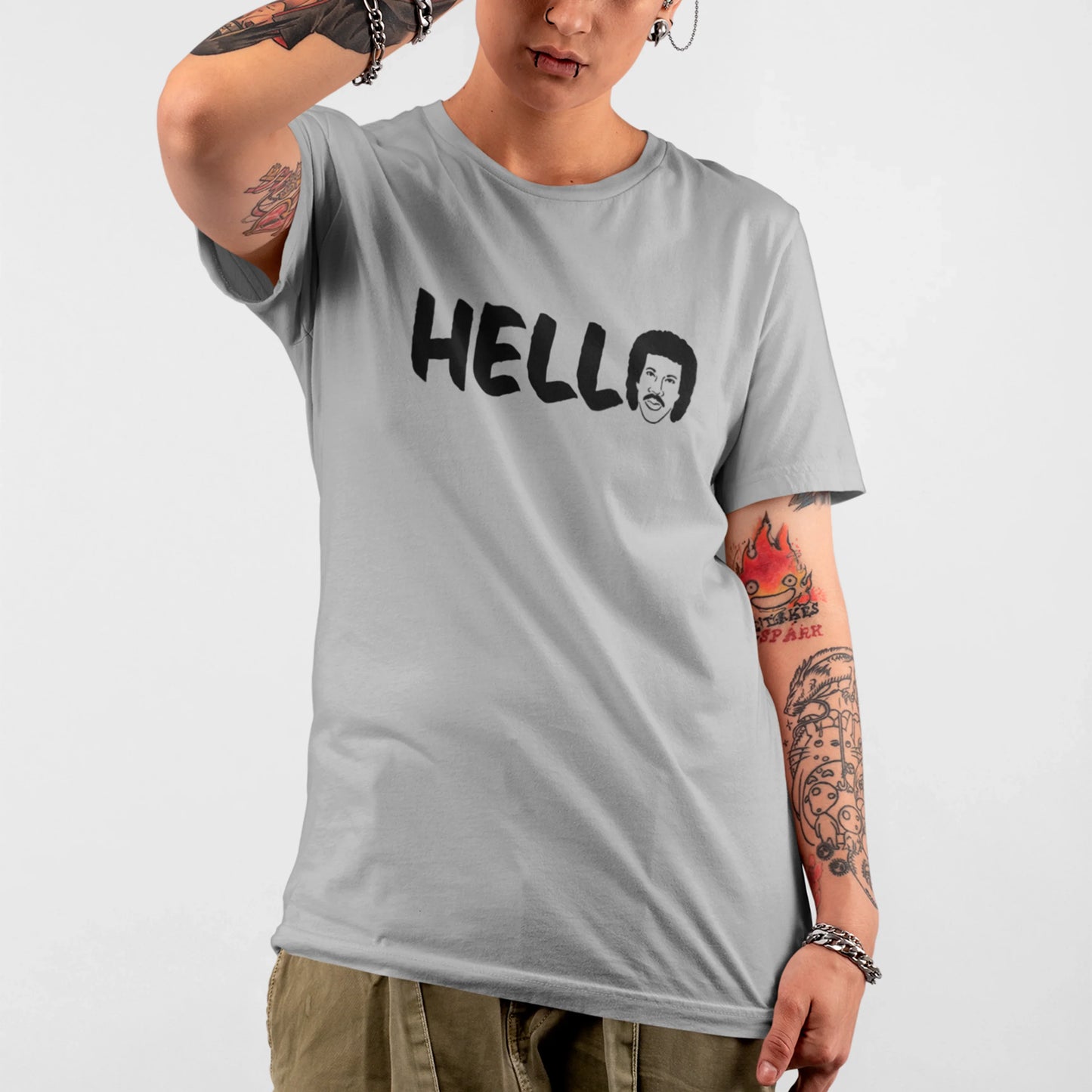 Camiseta Básica Lionel Richie Hello Rosto