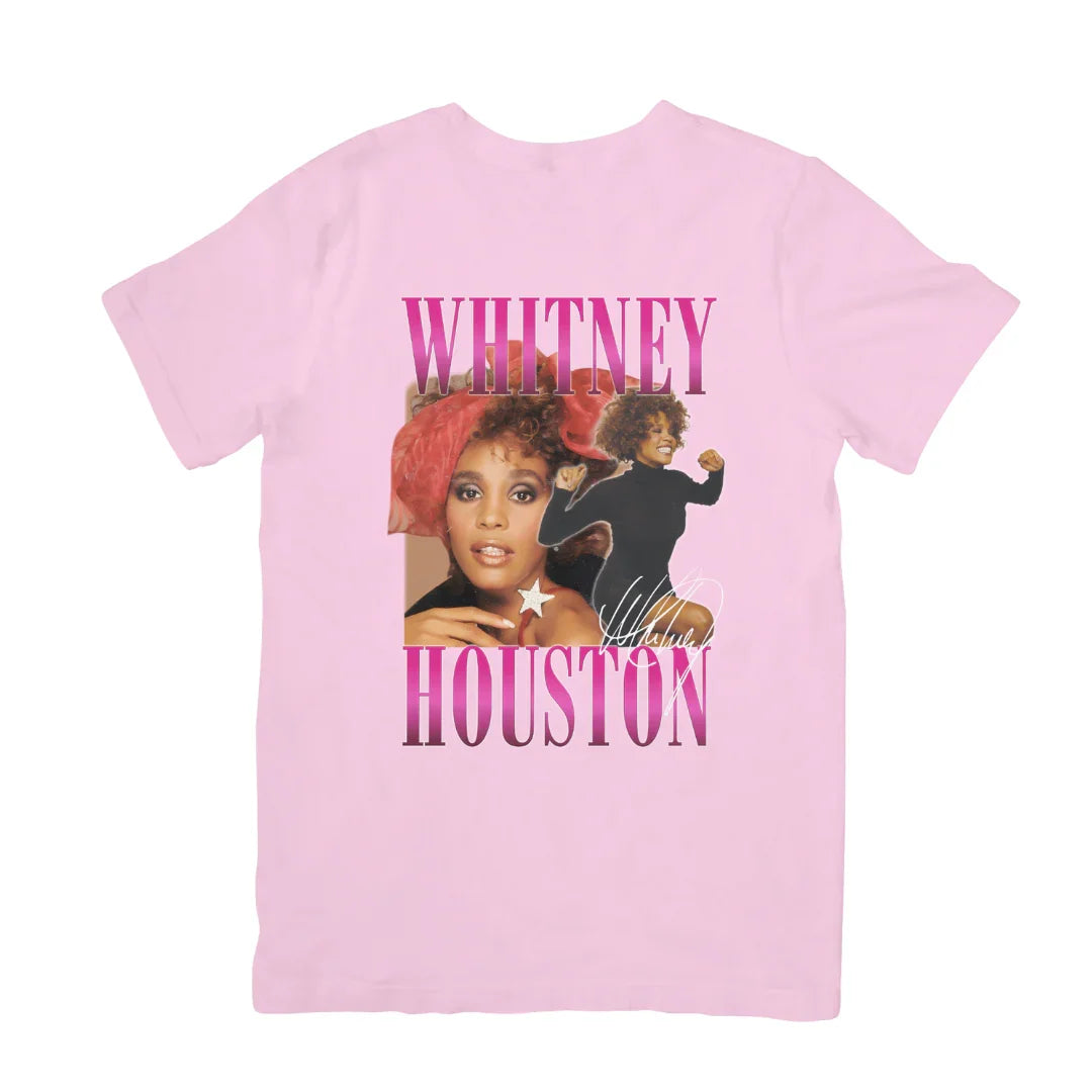 Camiseta Básica Whitney Houston 90's Vintage-ROSA BEBE