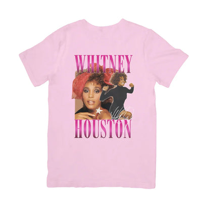 Camiseta Básica Whitney Houston 90's Vintage-ROSA BEBE