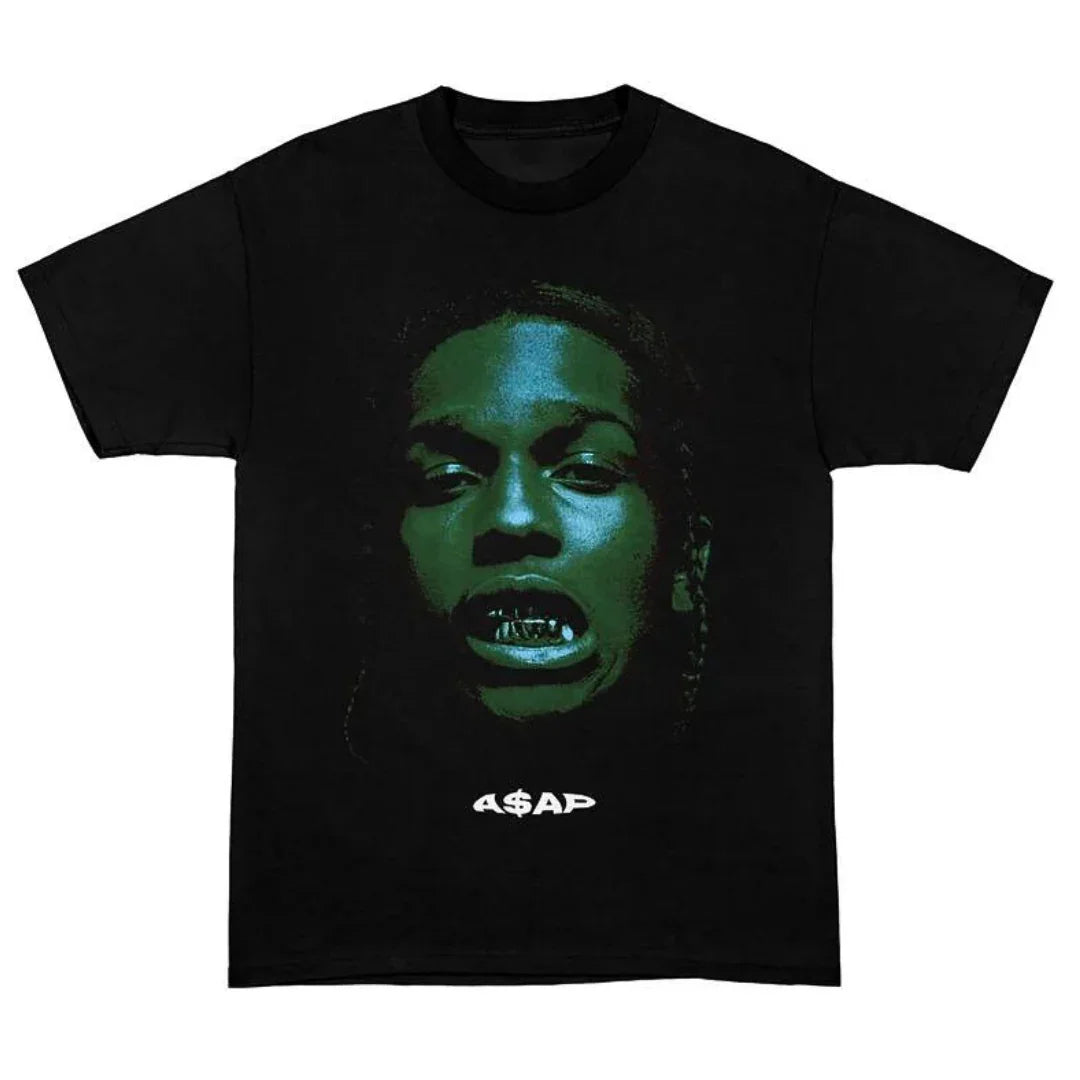 Camiseta Básica Asap Rocky 90s - PRETO ( FRENTE ) 