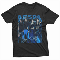 Camiseta Básica Aespa Kpop Retro Graphic