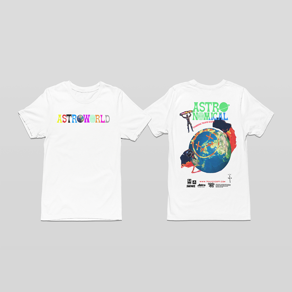 Camiseta Básica Travis Scott Astroworld Branco