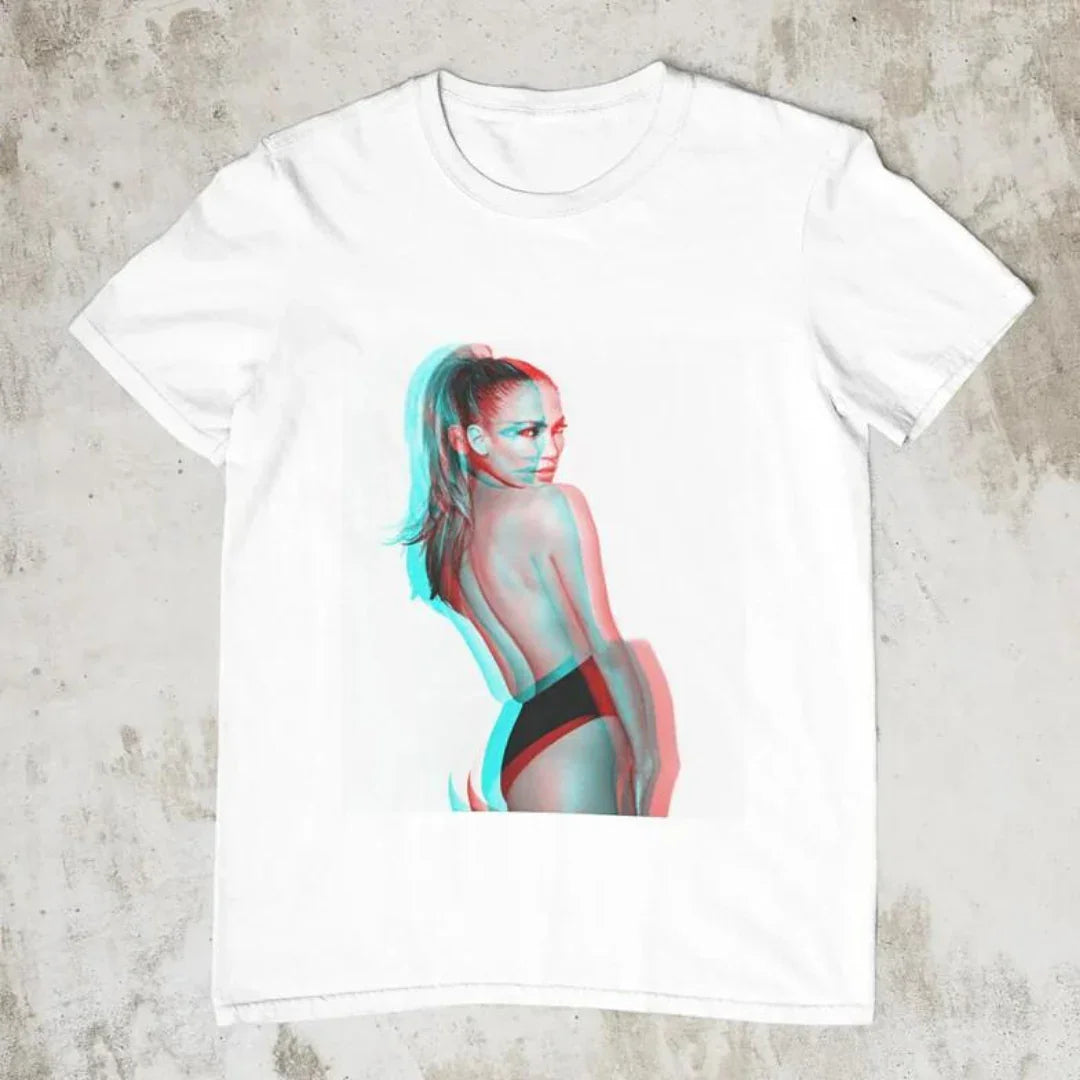 Camiseta Básica Jeniffer Lopez Aesthetic - Branco