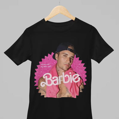 Camiseta Básica Justin Bieber Barbie Mood Preto