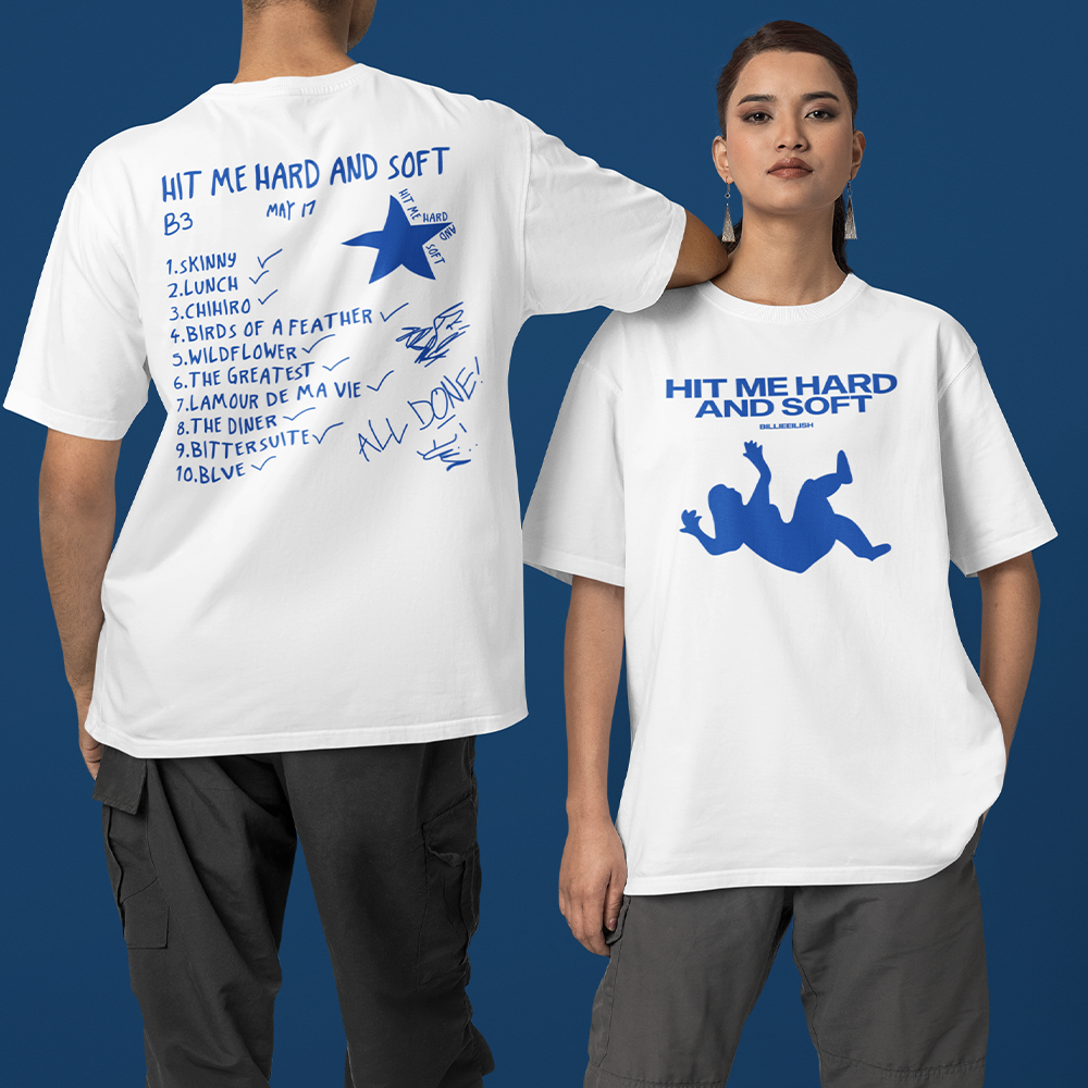 camiseta básica branca hit me hard and soft Billie Eilish - Branco