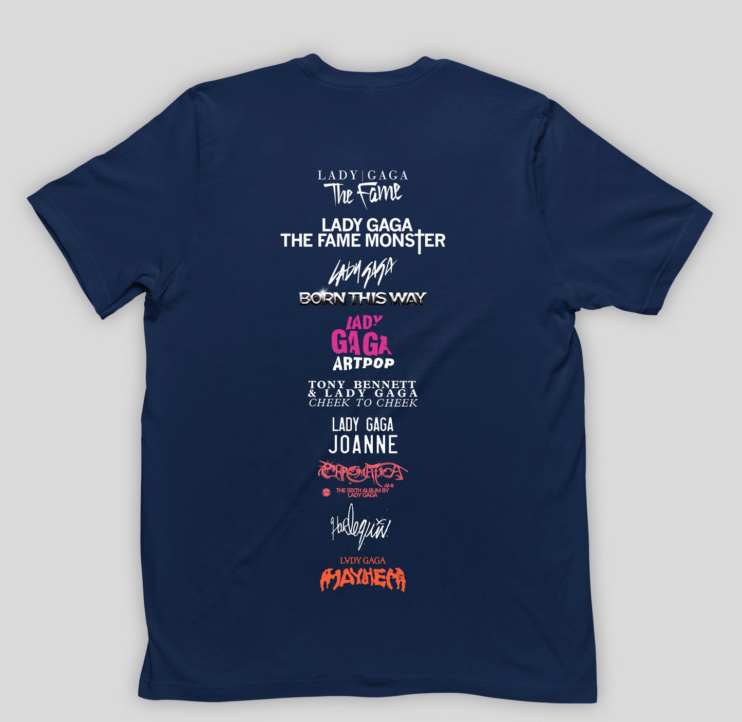 Camiseta Básica Lady Gaga Eras