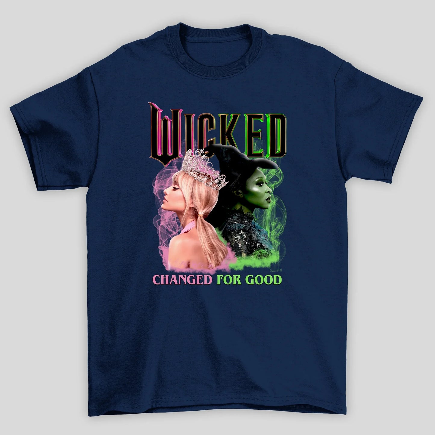 Camiseta Básica Ariana Grande Wicked Changed For Good- azul-marinho