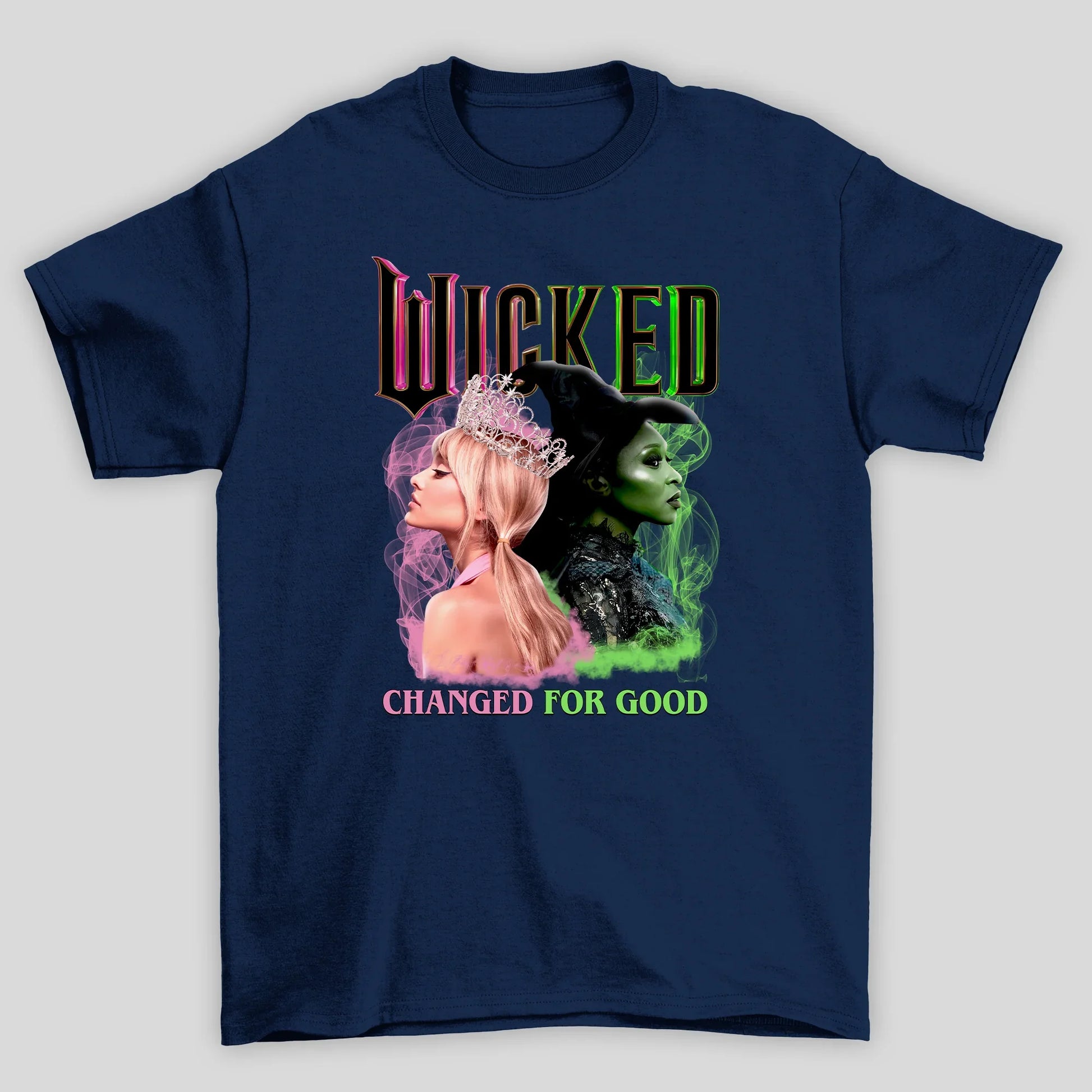 Camiseta Básica Ariana Grande Wicked Changed For Good- azul-marinho