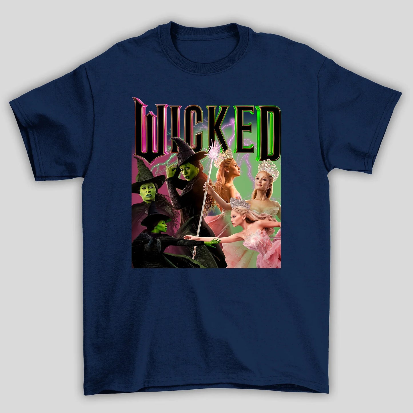 Camiseta Básica Ariana Grande Wicked Movie Collab- azul-marinho