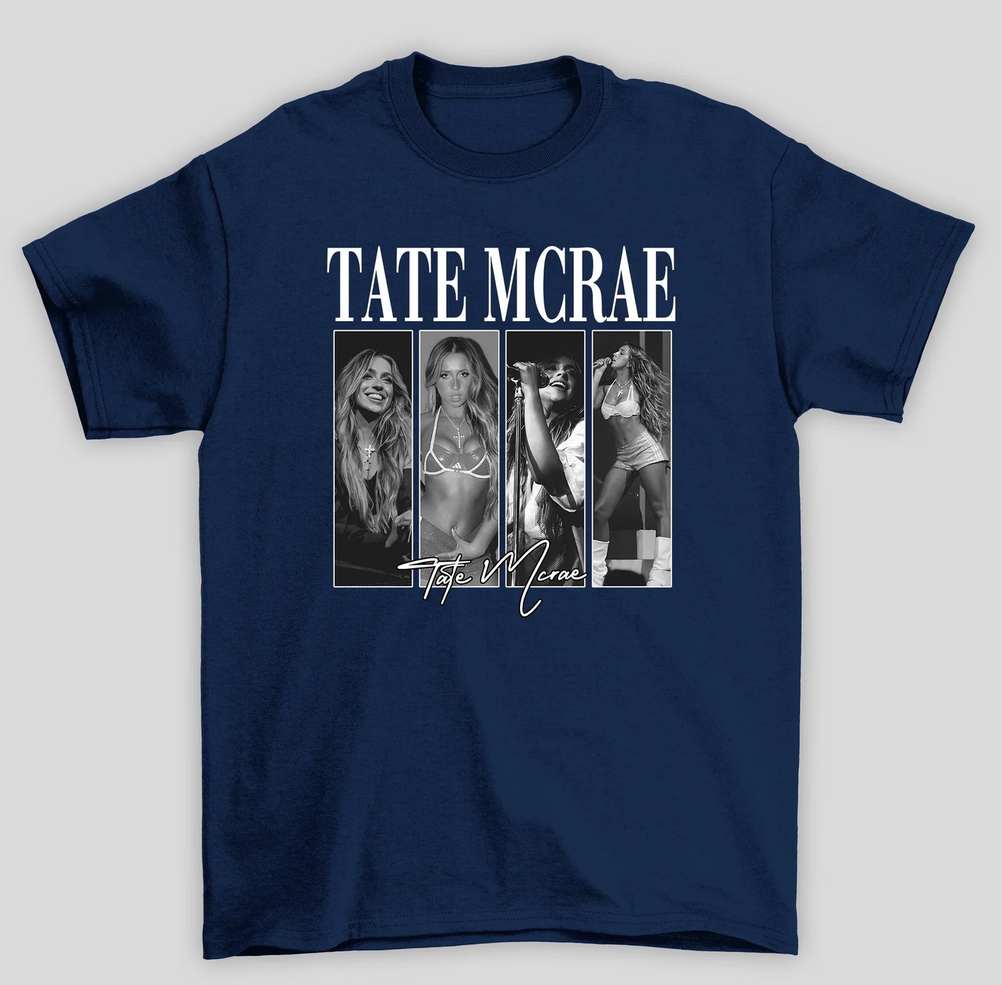 Camiseta Básica Tate McRae Collage- azul-marinho
