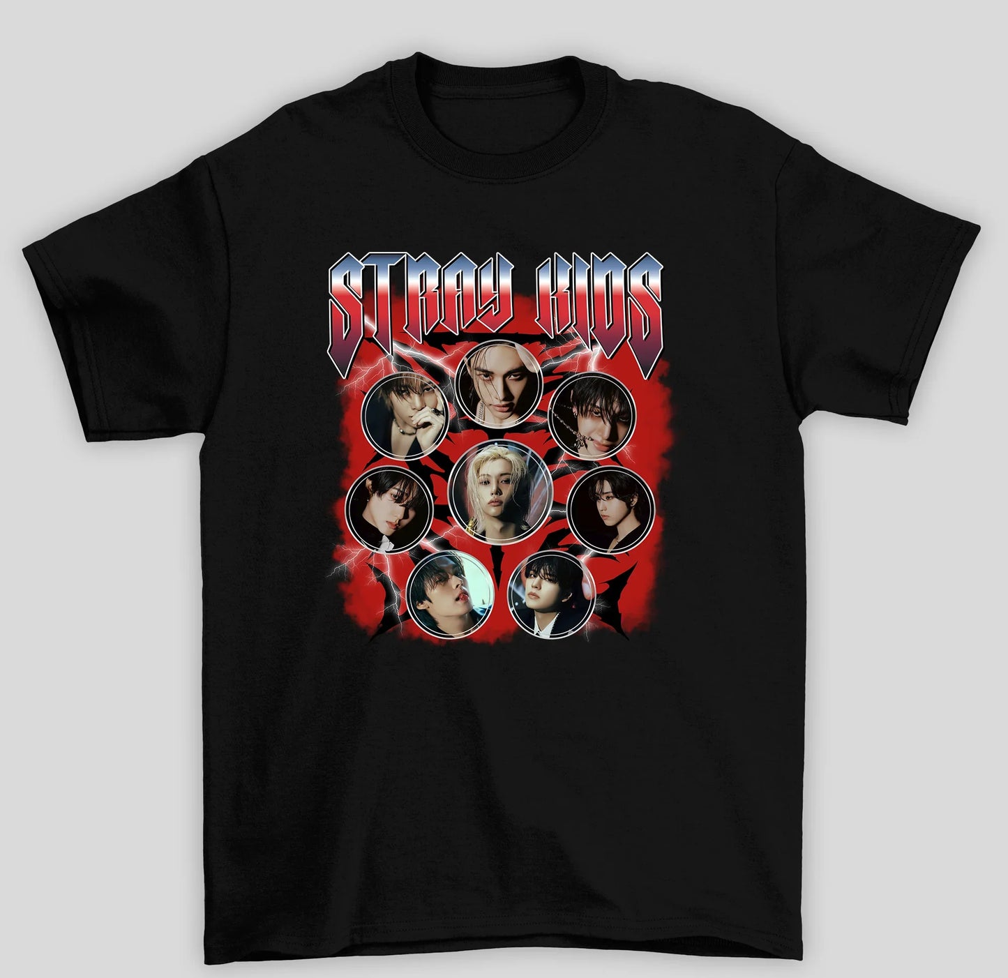 Camiseta Básica Stray Kids Group Collage