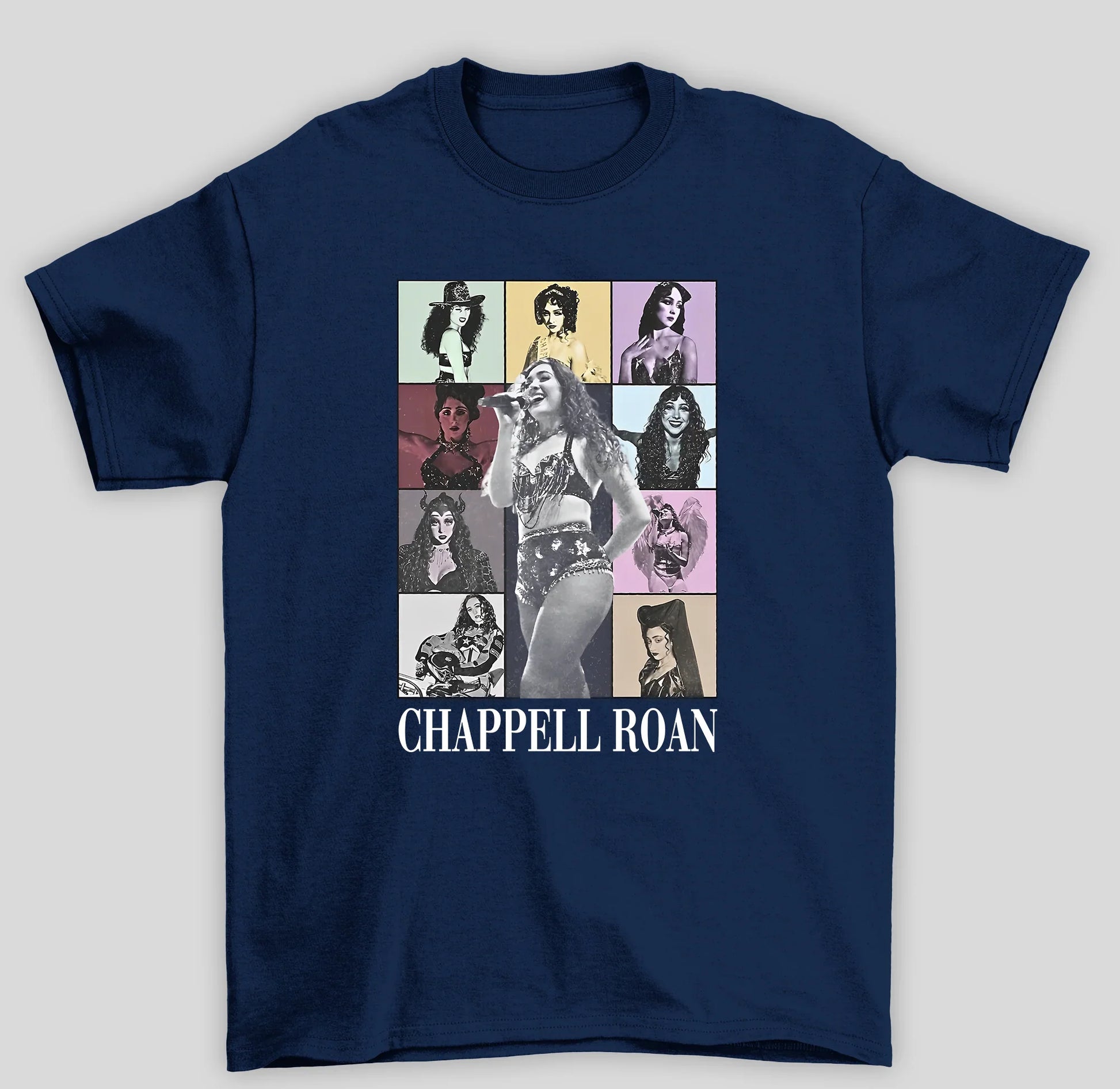 Camiseta Básica Chappel Roan Collage- azul-marinho