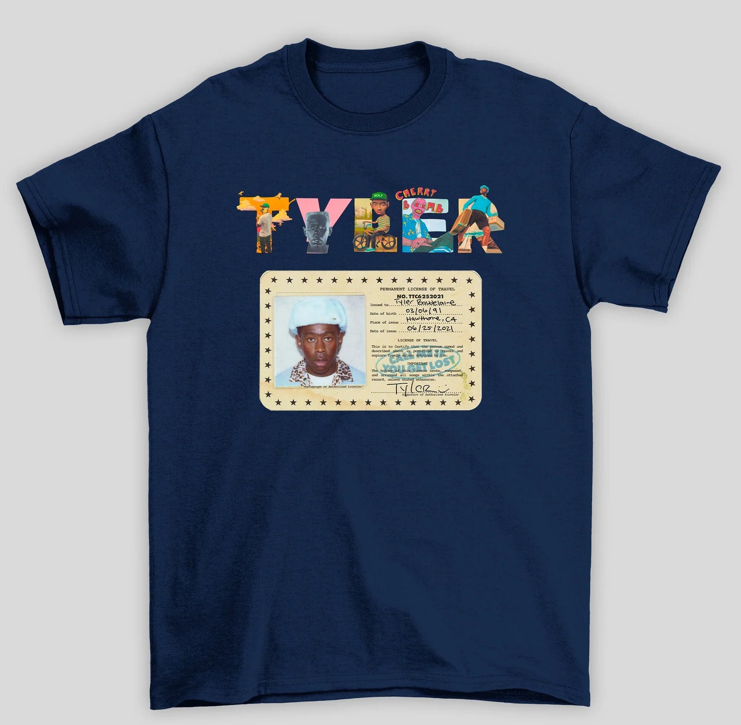 Camiseta Básica Tyler The Creator Permanent License Of Travel