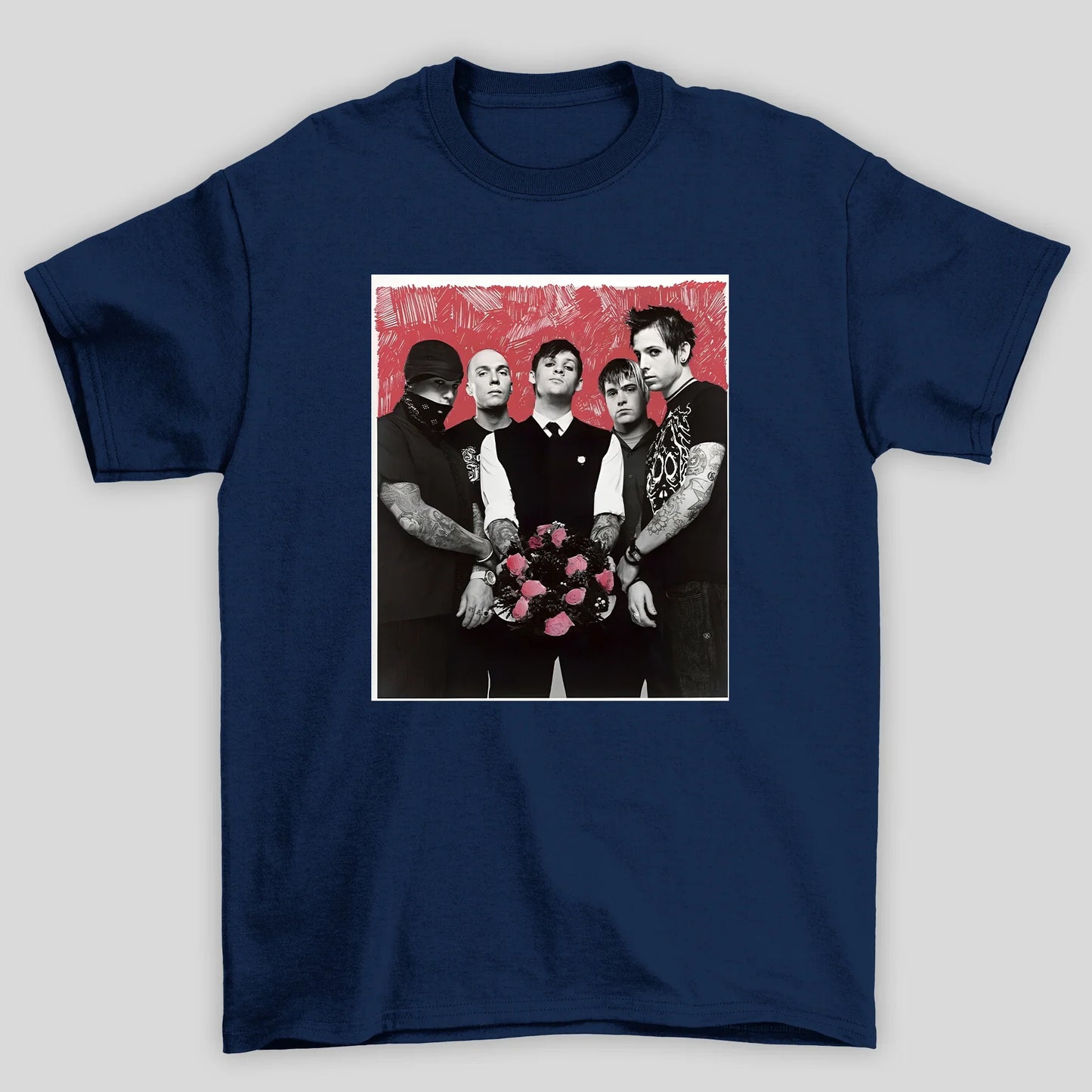 Camiseta Básica Good Charlotte Red Flower
