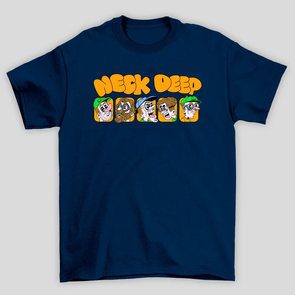 Camiseta Básica Neck Deep Cartoon