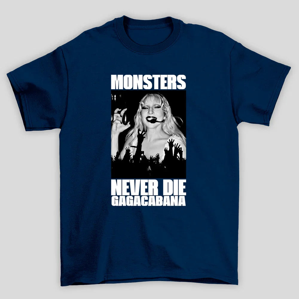 Camiseta Básica Lady Gaga Monsters Never Die