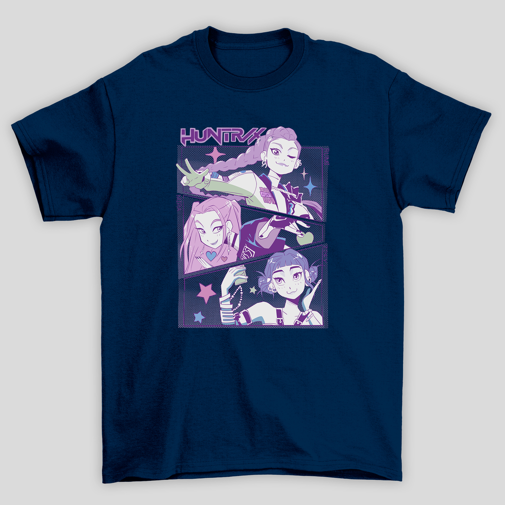 Camiseta Básica Kpop Demon Hunters Huntrix Colors