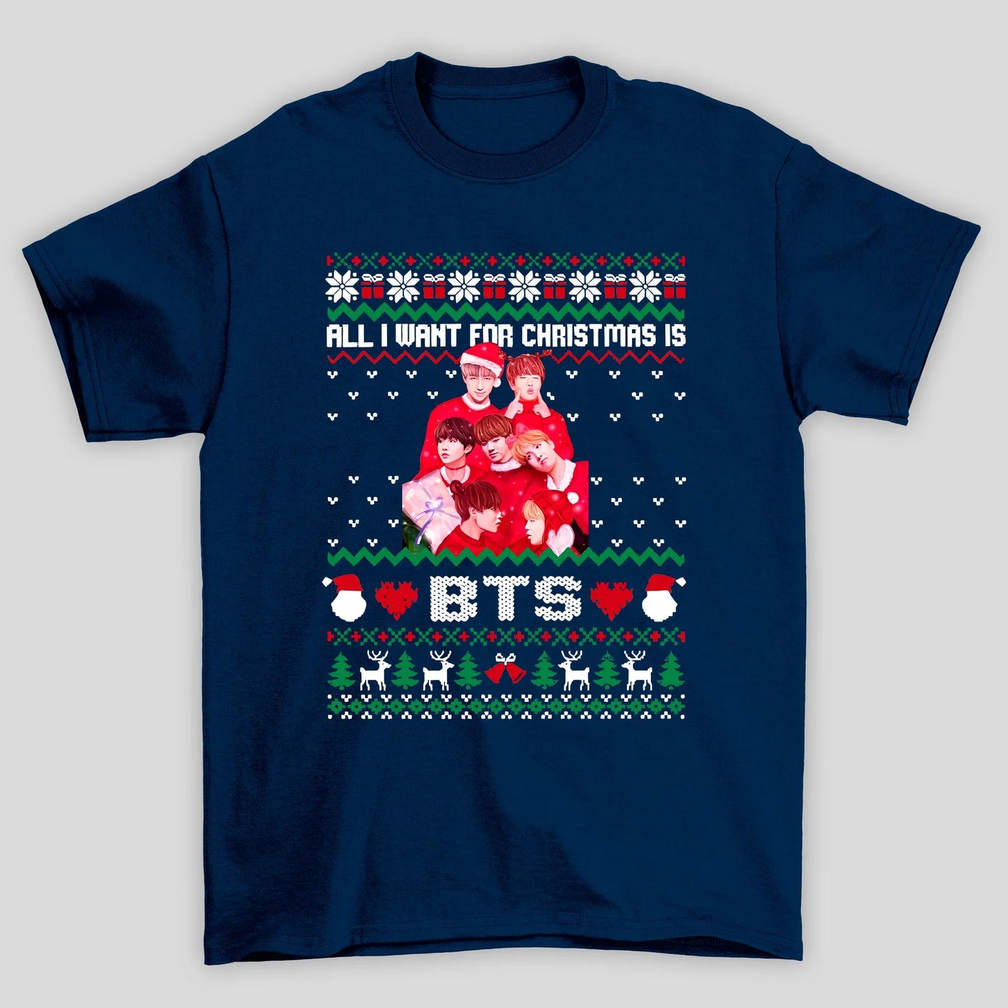 Camiseta Básica Christmas Bts