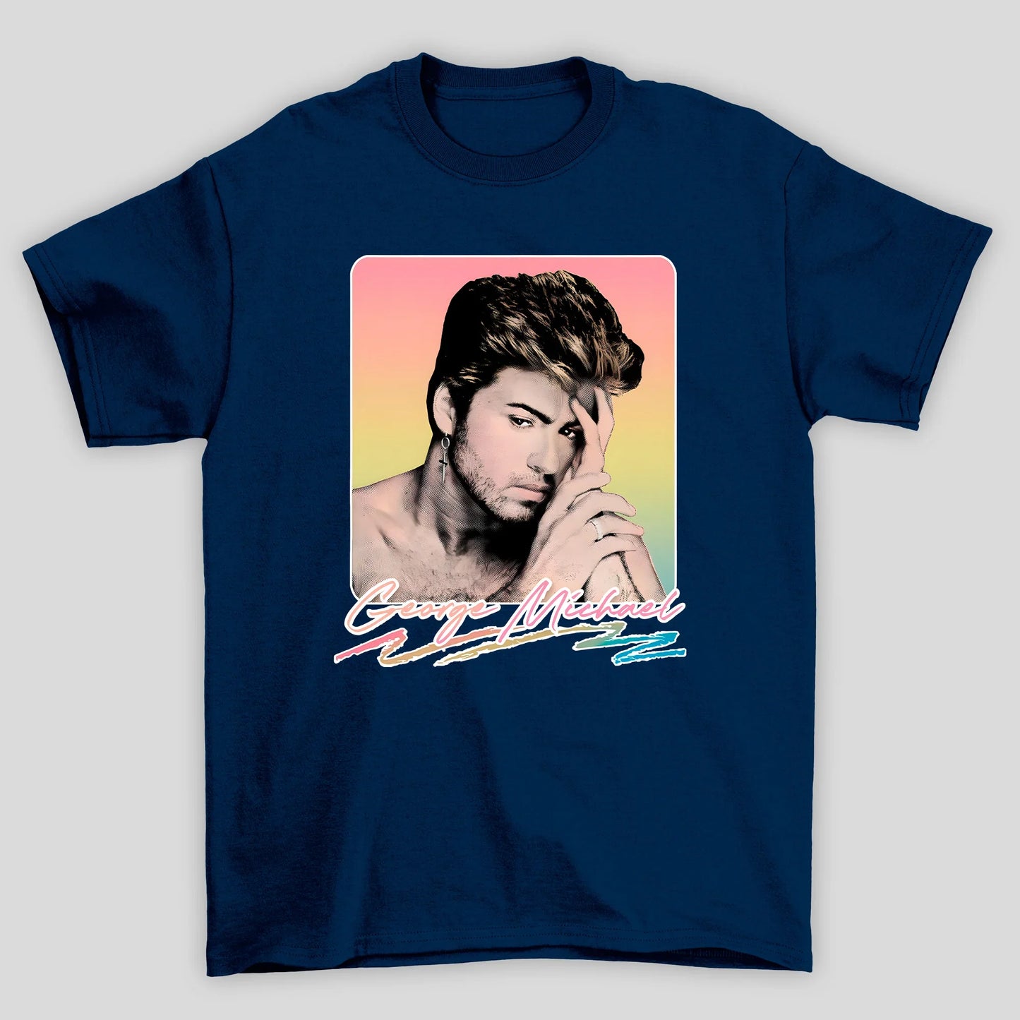 Camiseta Básica George Michael Foto Arco Iris