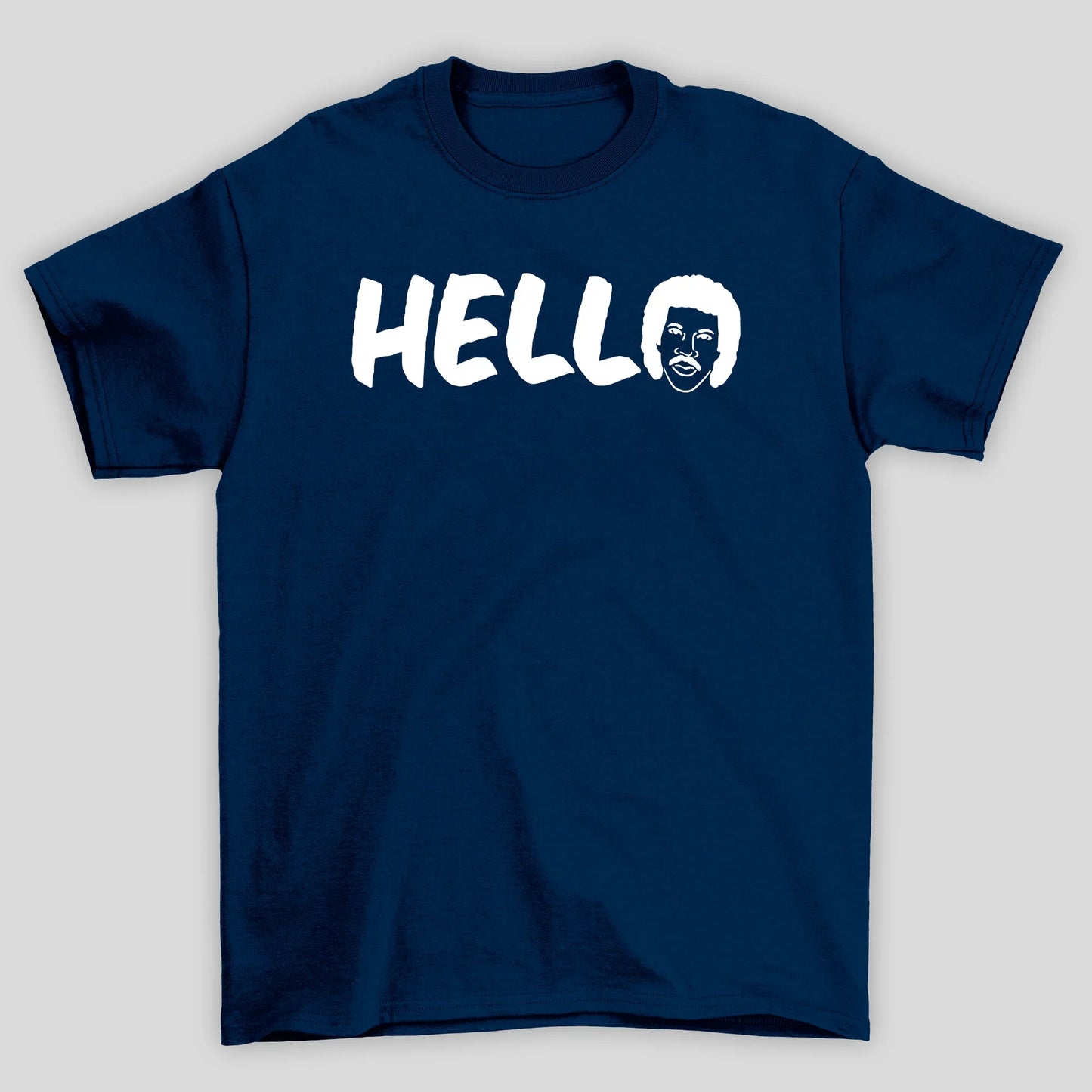 Camiseta Básica Lionel Richie Hello Rosto