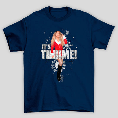 Camiseta Básica Christmas Mariah Carey It's Tiiime ! Natal