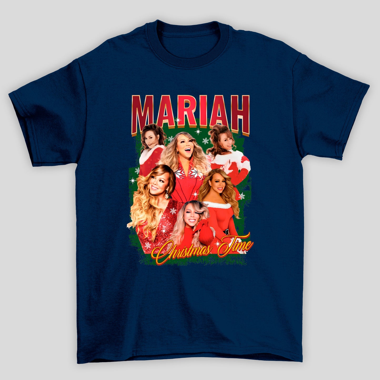 Camiseta Básica Christmads Mariah Carey It's Time !!!!!